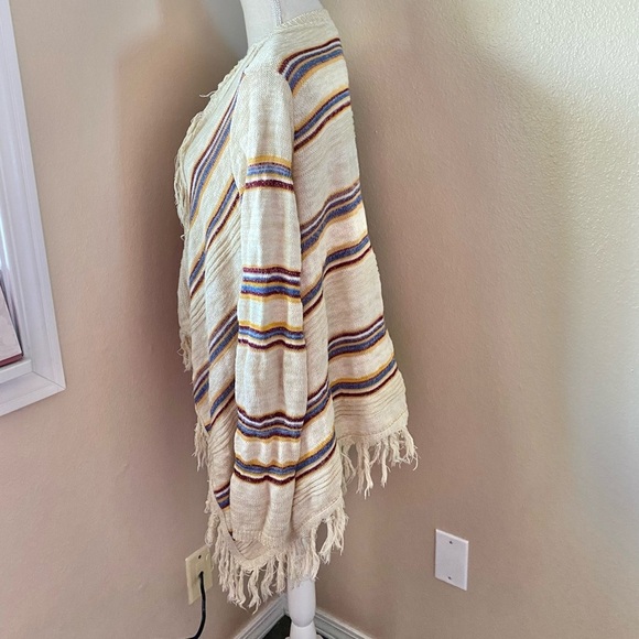 Fresh Wear open front fringed striped cardigan, Sz. XL - Picture 5 of 9